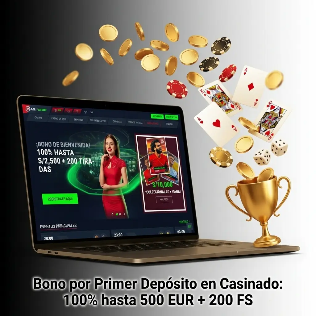 Bono de bienvenida Casinado 100% hasta 500 EUR más 200 giros gratis