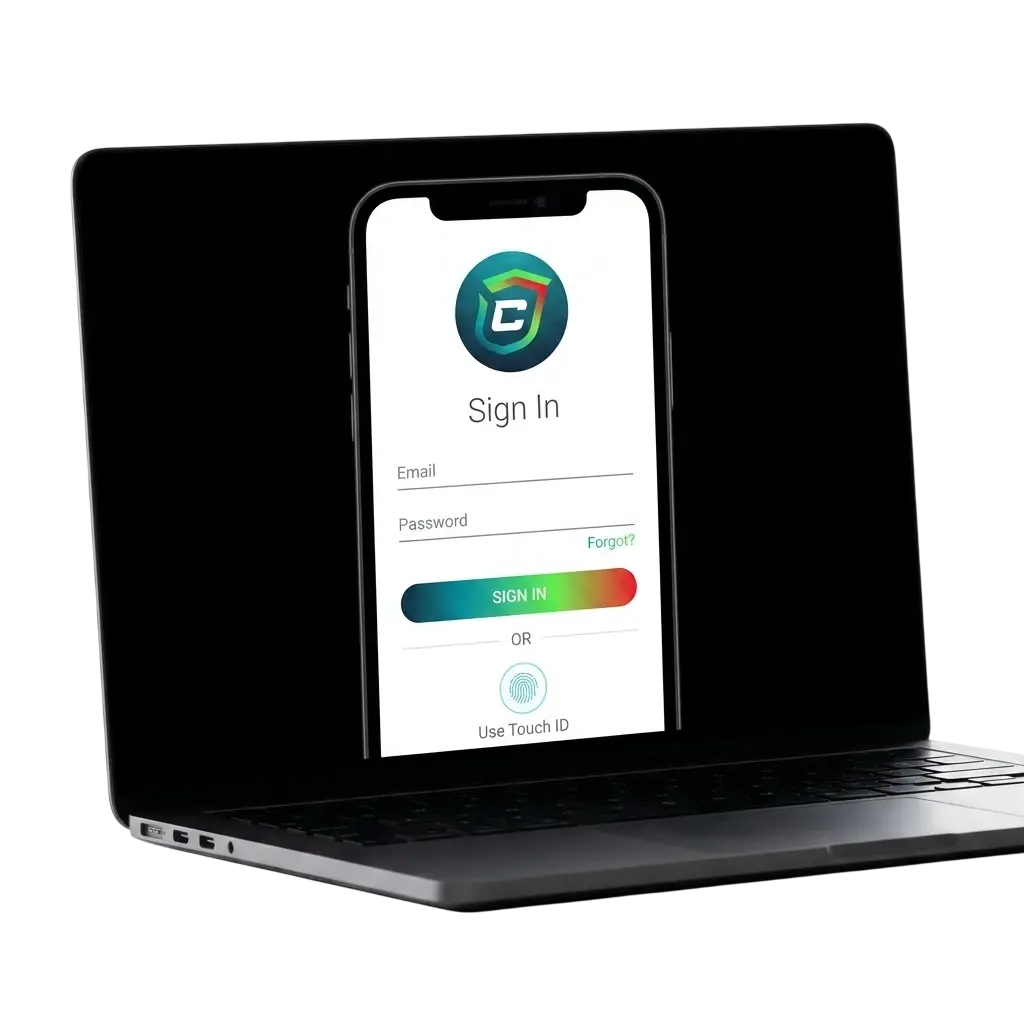 Pantalla de inicio de sesión de Casinado en dispositivo móvil y escritorio