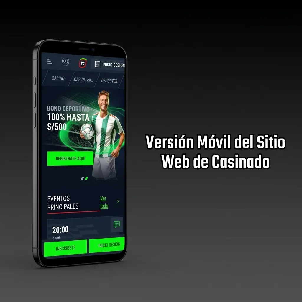 Versión móvil del sitio web de Casinado en smartphone